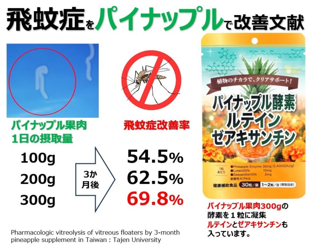 飛蚊症をパイナップルで改善文献